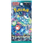 1. Stella Miracle Booster Pack featuring Pokémon TCG card design on a vibrant blue background.