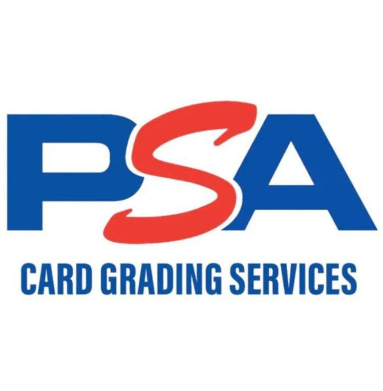 PSA card grading services logo featuring a bold design, representing quality and authenticity in collectible card grading.