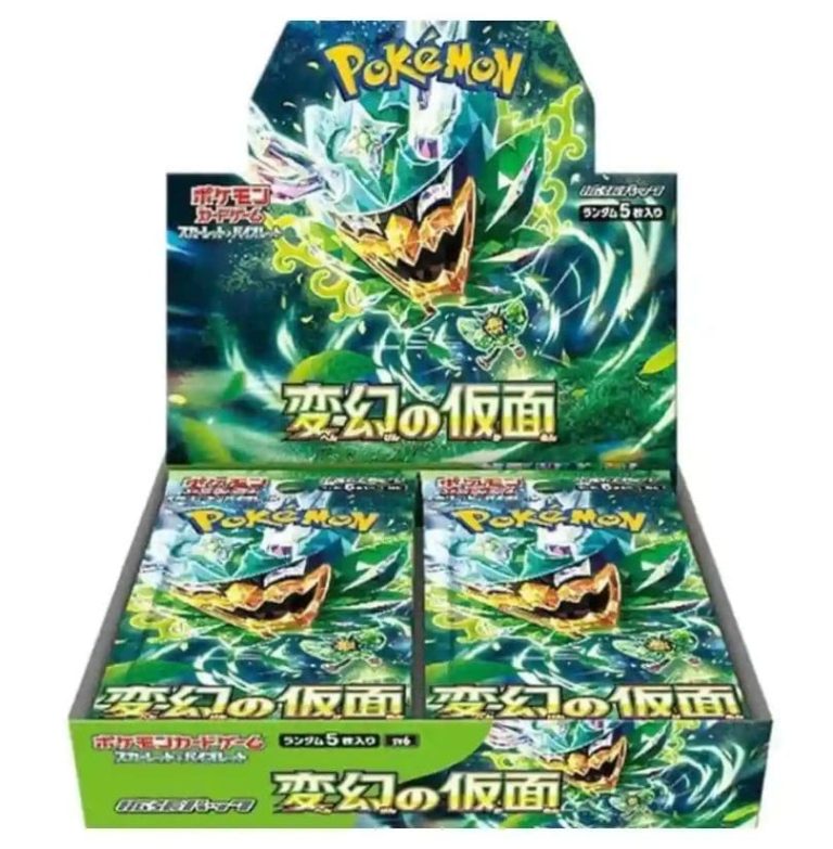 Pokémon Mask of Change Booster Box (sv6) in Japanese, featuring vibrant artwork and collectible trading cards.
