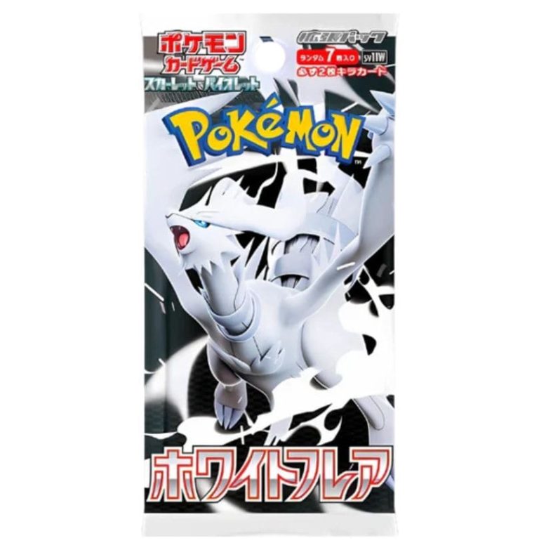 White Flare Pokémon Trading Card Game booster pack featuring exciting new cards for your collection and gameplay.