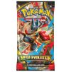 Pokemon Mega Evolution Booster Pack featuring Mega Lucario, showcasing vibrant artwork and collectible card details.