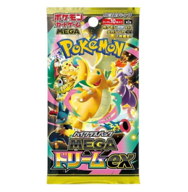 Pokémon Mega Dream Booster Pack (M2a) featuring various Pokémon cards, designed for collectors and players.