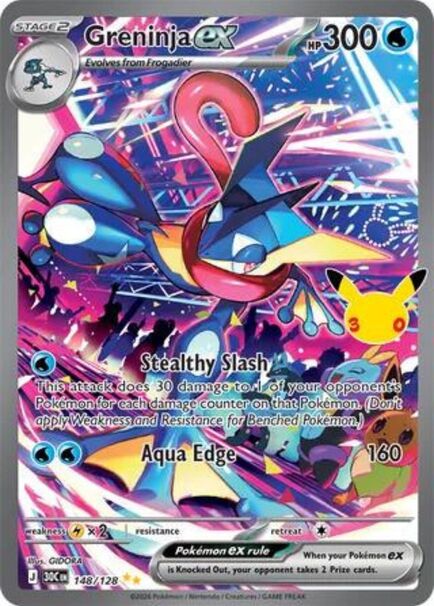 Greninja ex SIR #148/128 – Pokémon Mega Evolution: 30th Celebration