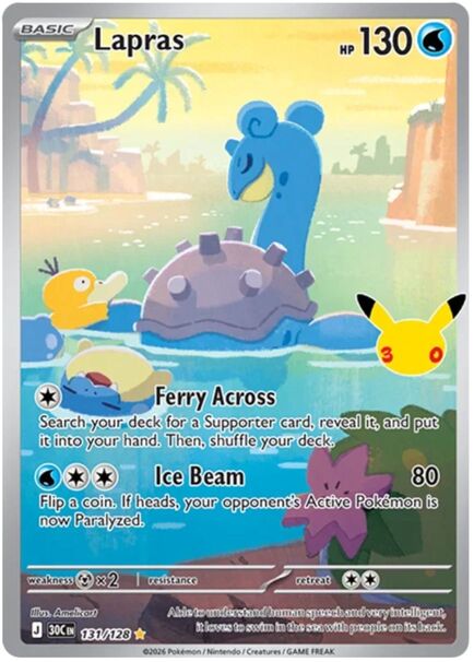 Lapras Illustration Rare #131/128 – Pokémon Mega Evolution: 30th Celebration